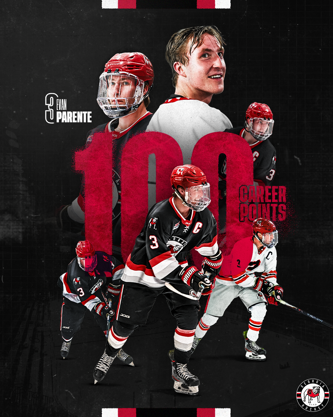 100 career points milestone graphic